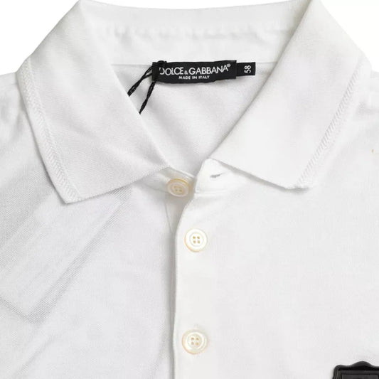 Dolce & Gabbana White Logo Collared Short Sleeve T-shirt Dolce & Gabbana