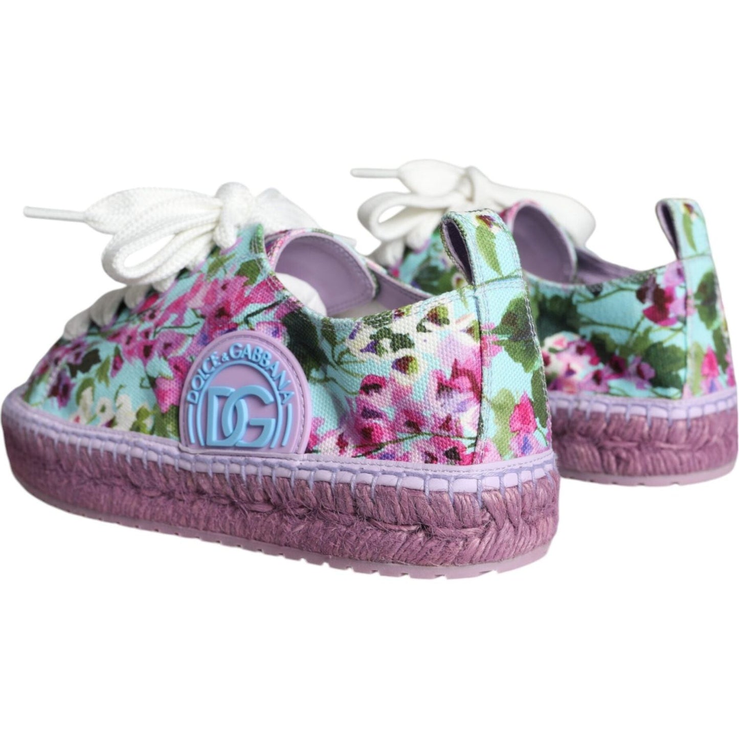 Dolce & Gabbana Multicolor Canvas Floral Espadrilles Sneakers Shoes Dolce & Gabbana