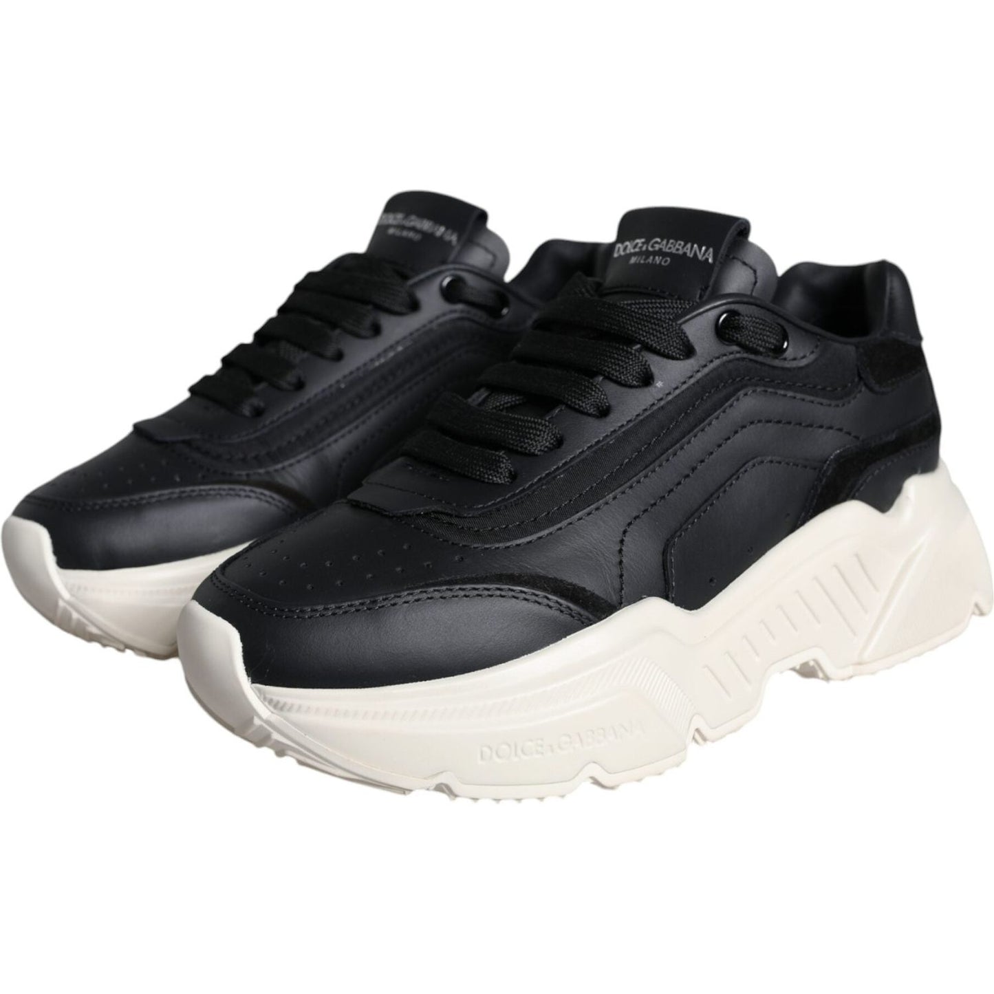 Dolce & Gabbana Black White DAYMASTER Leather Sneakers Shoes Dolce & Gabbana