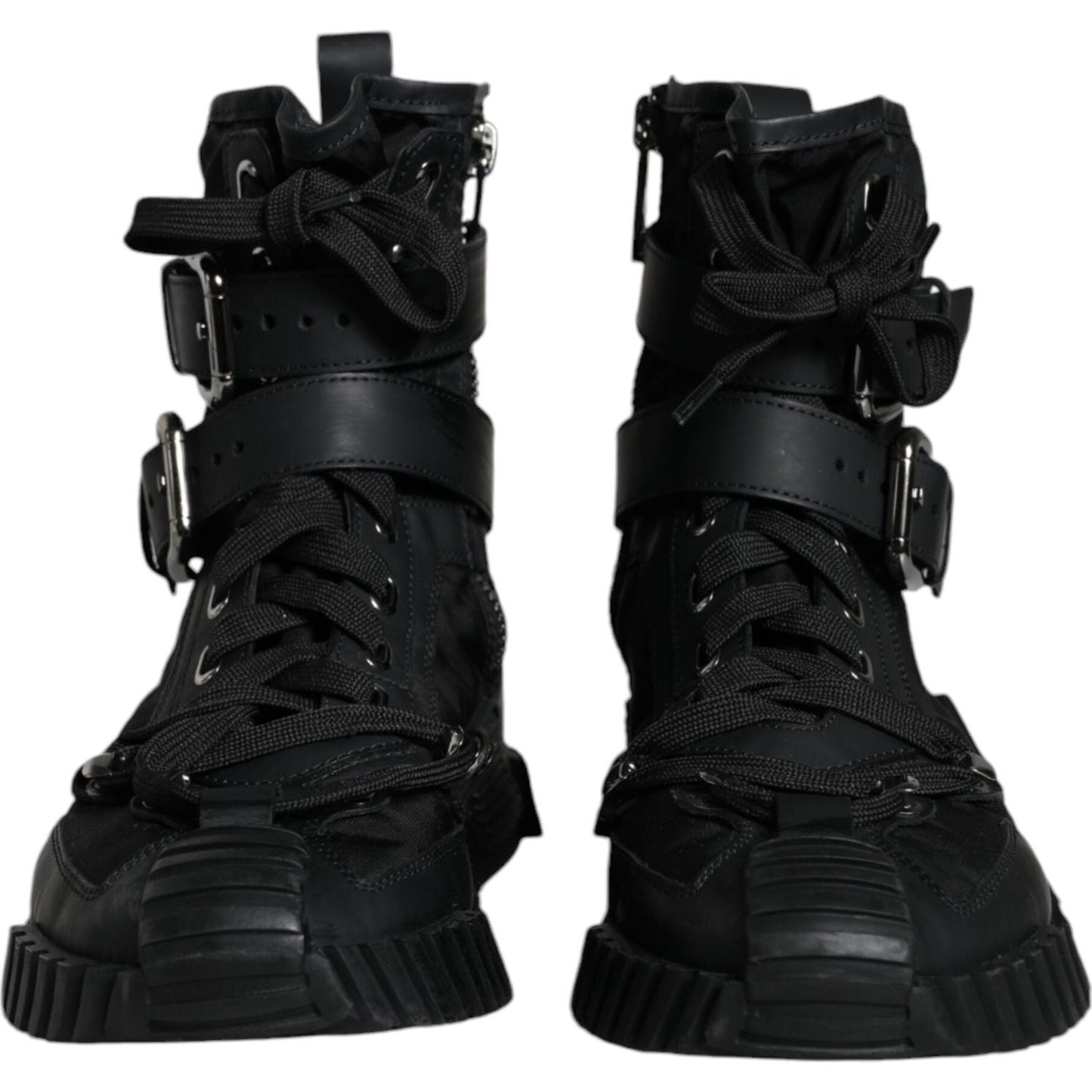 Dolce & Gabbana Black Nylon High Top Sorrento Sneakers Shoes Dolce & Gabbana