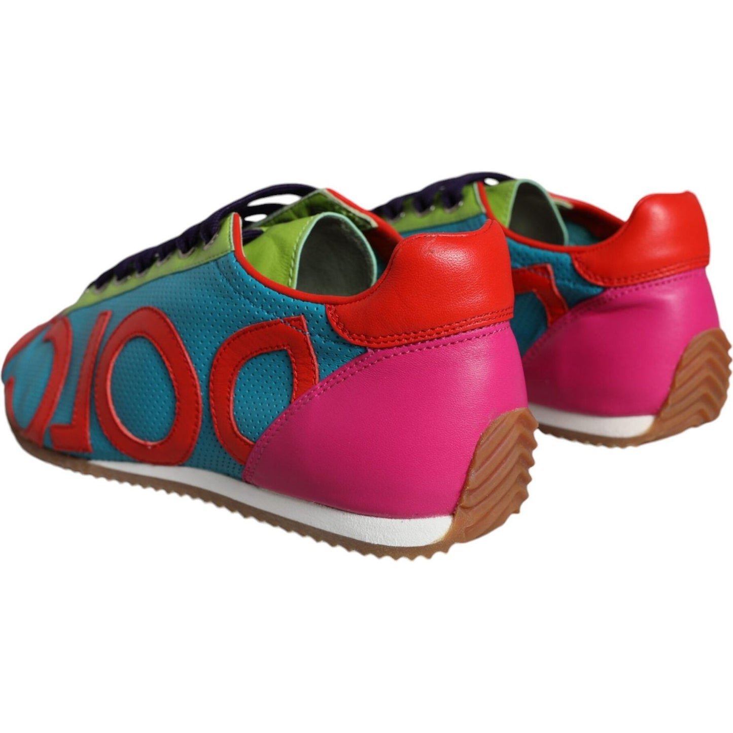 Dolce & Gabbana Multicolor Leather Logo Casual Sneakers Shoes Dolce & Gabbana