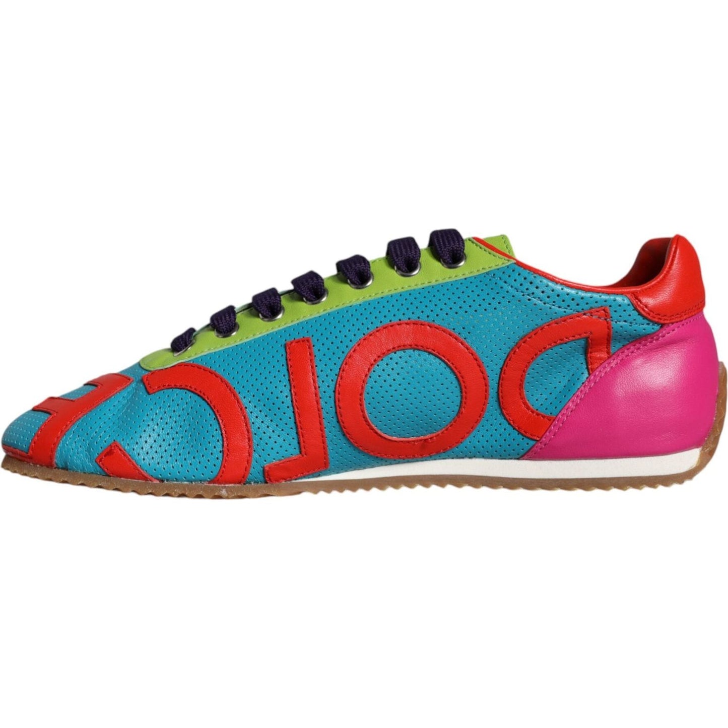 Dolce & Gabbana Multicolor Leather Logo Casual Sneakers Shoes Dolce & Gabbana