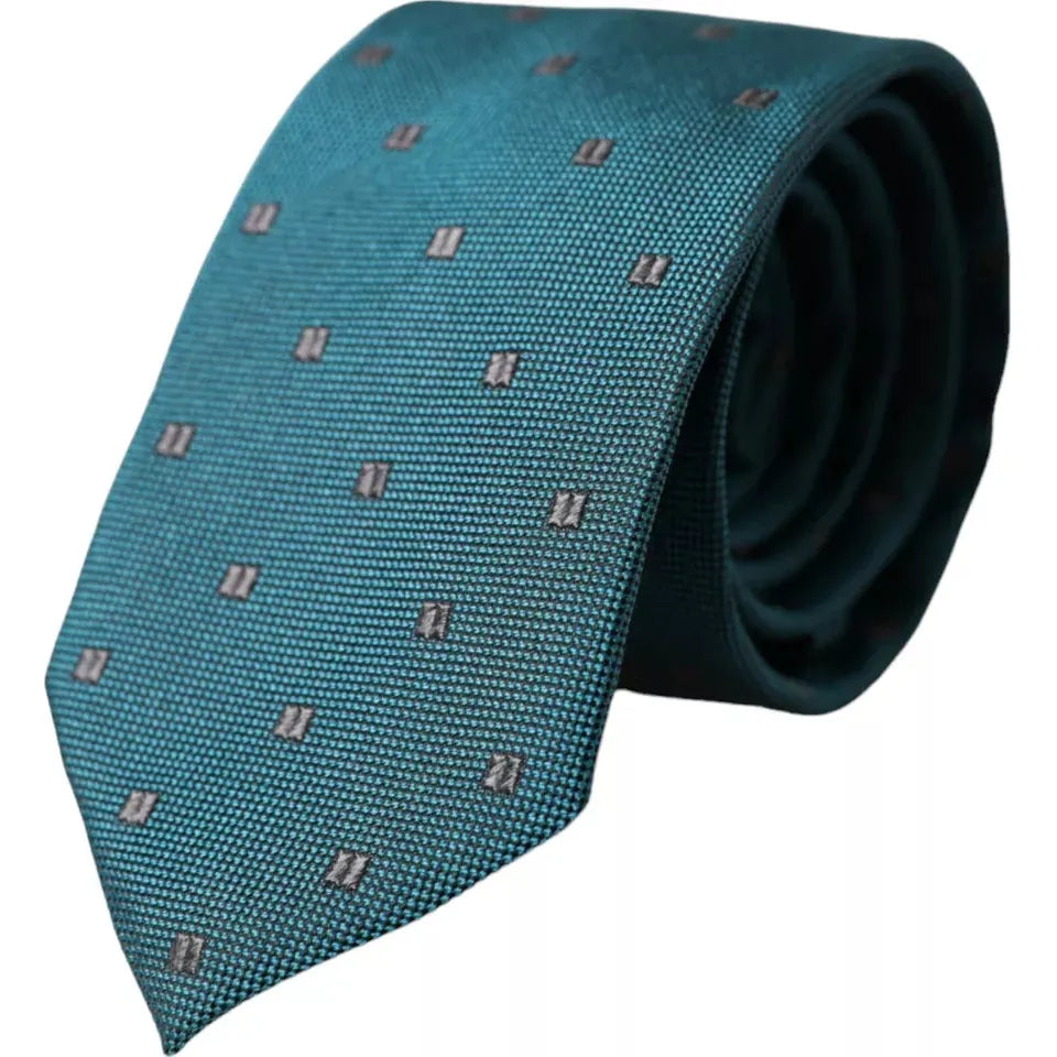 Dolce & Gabbana Green Patterned Silk Adjustable Men Tie Dolce & Gabbana