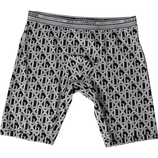 Dolce & Gabbana Black White DG Logo Cotton Stretch Cycling Underwear Men Dolce & Gabbana