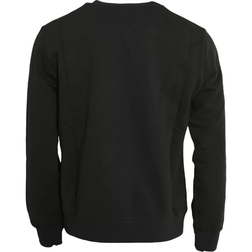 Dolce & Gabbana Gray Logo Cotton Crew Neck Pullover Sweater Dolce & Gabbana