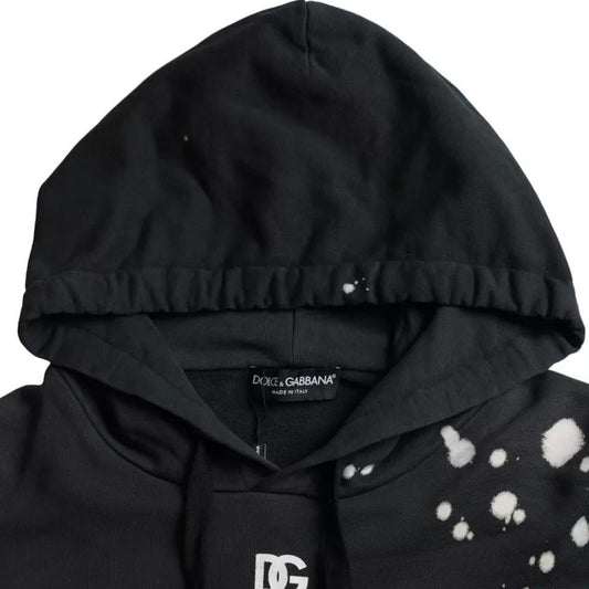 Dolce & Gabbana Black Sicilian Hooded Sweatshirt Sweater Dolce & Gabbana