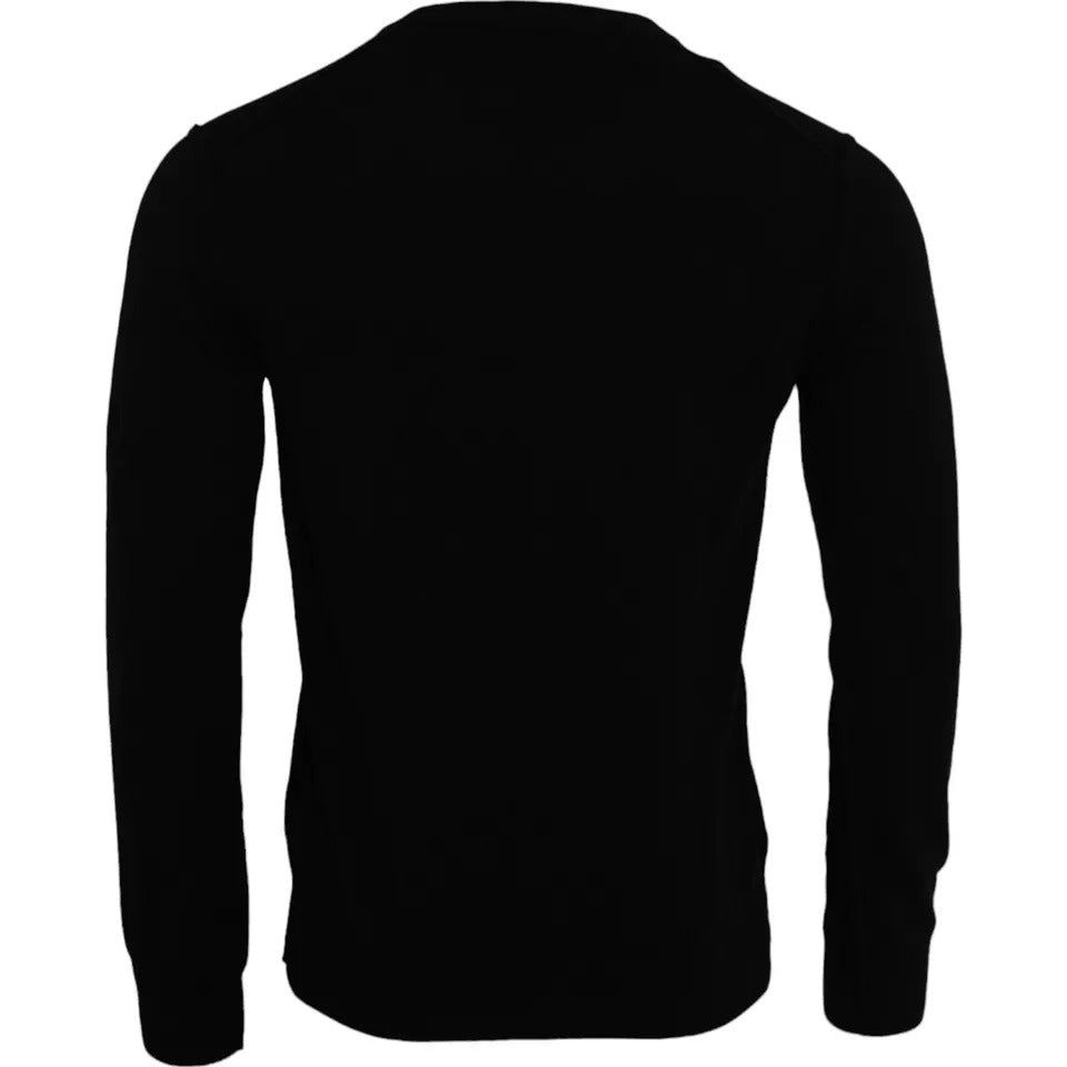 Dolce & Gabbana Black Cashmere Crew Neck Pullover Sweater Dolce & Gabbana