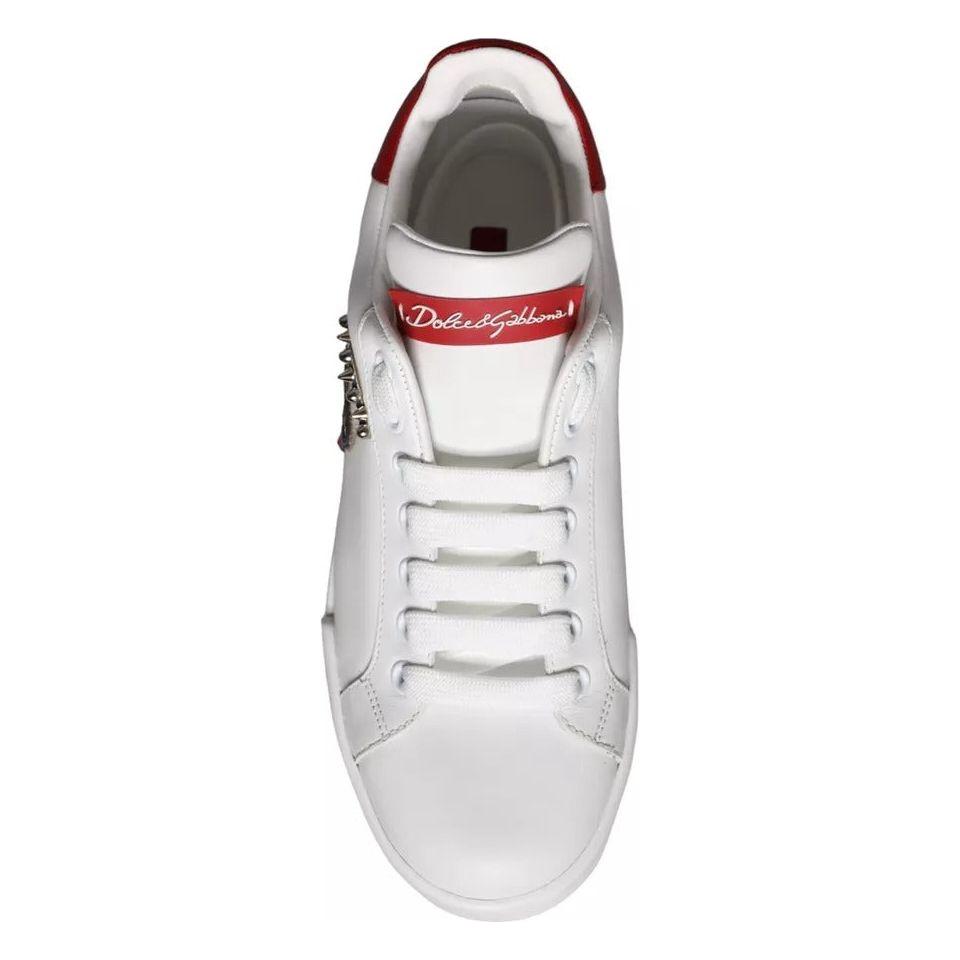 Dolce & Gabbana White Patch Calfskin Nappa Portofino Sneakers Shoes Dolce & Gabbana