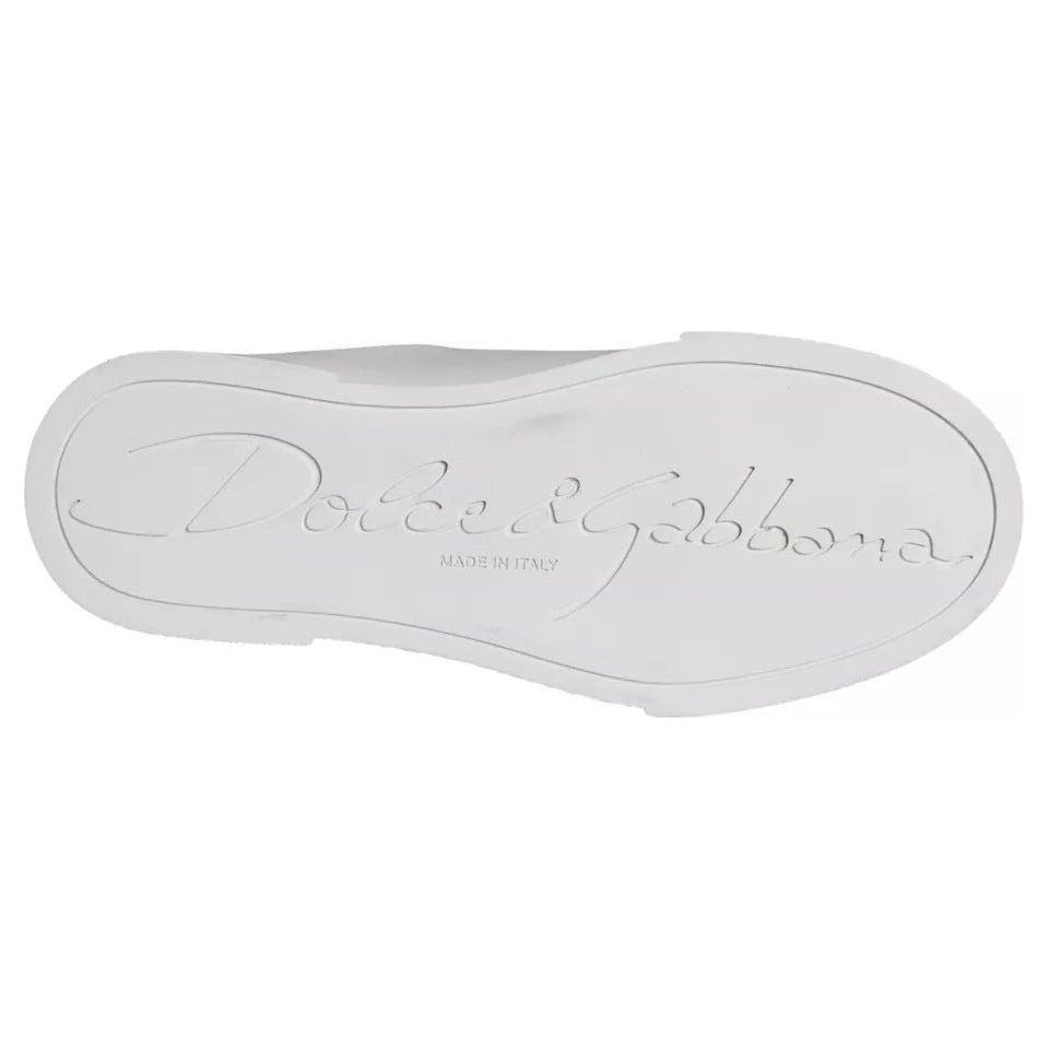 Dolce & Gabbana White Patch Calfskin Nappa Portofino Sneakers Shoes Dolce & Gabbana