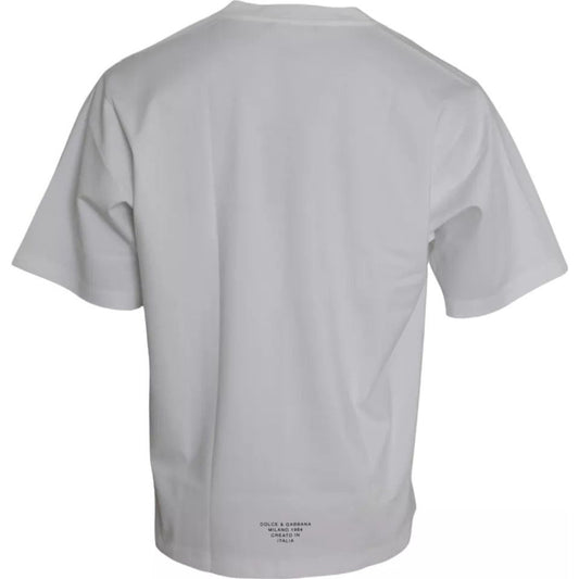 Dolce & Gabbana White Logo Round Neck Short Sleeves T-shirt Dolce & Gabbana