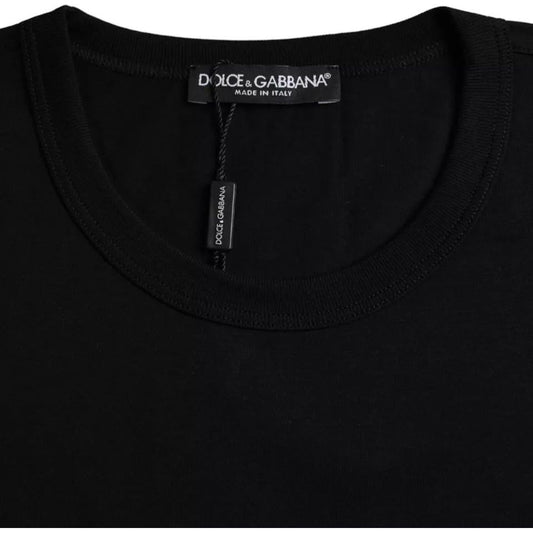 Dolce & Gabbana Black Cotton Round Neck Short Sleeves T-shirt Dolce & Gabbana