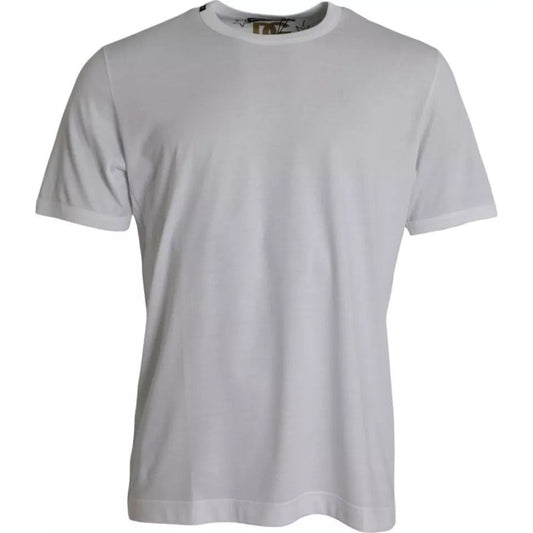 Dolce & Gabbana White Cotton Round Neck Short Sleeves T-shirt Dolce & Gabbana