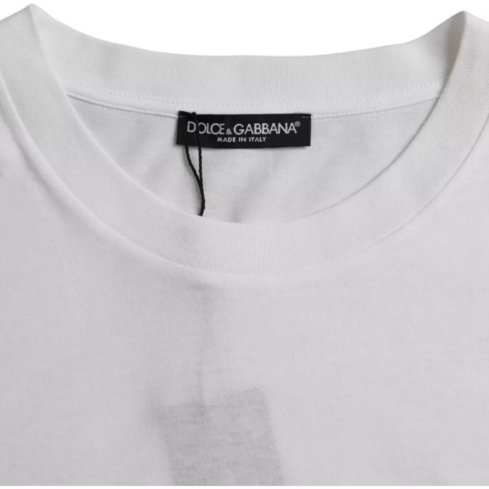 Dolce & Gabbana White Cotton Round Neck Short Sleeve T-shirt Dolce & Gabbana