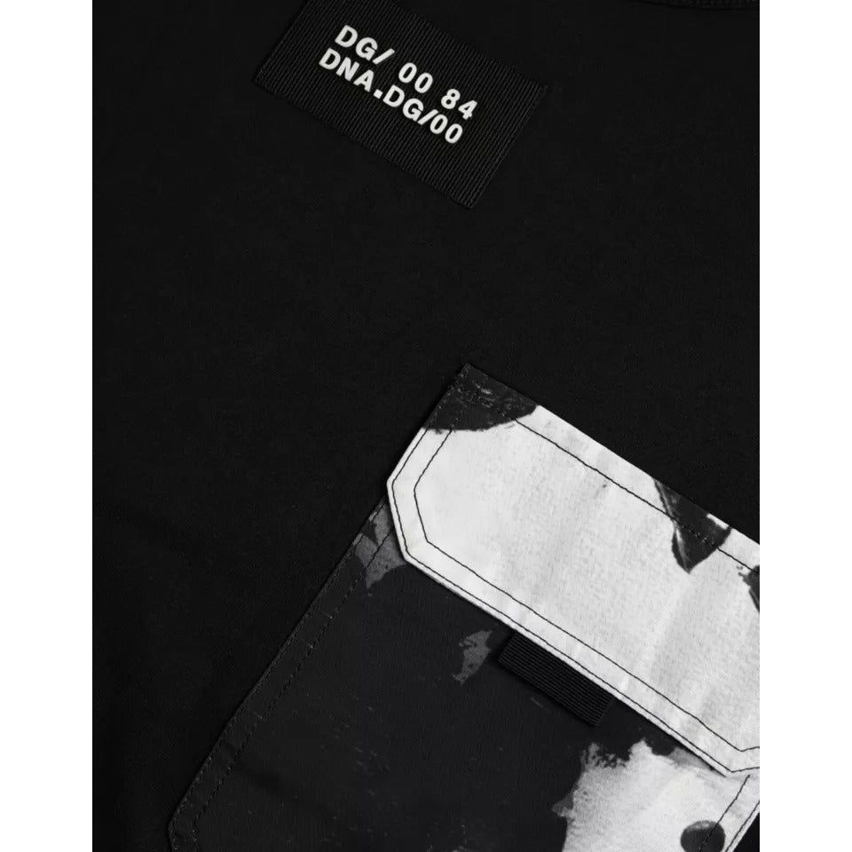 Dolce & Gabbana Black Cotton Pocket Short Sleeves Men T-shirt Dolce & Gabbana