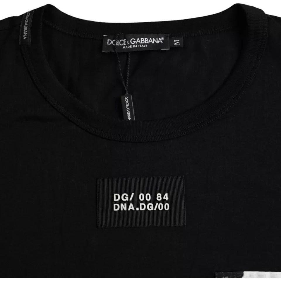 Dolce & Gabbana Black Cotton Pocket Short Sleeves Men T-shirt Dolce & Gabbana