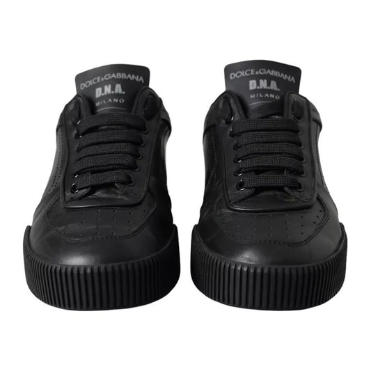 Dolce & Gabbana Black Leather Low Top Sneakers Men Shoes Dolce & Gabbana