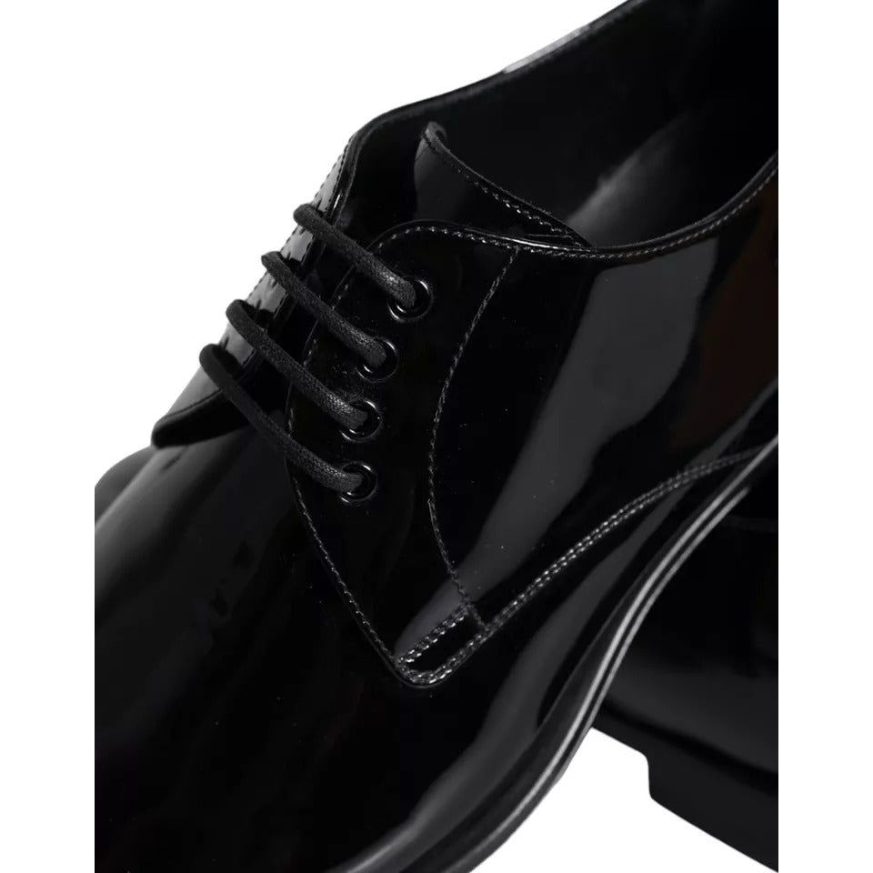 Dolce & Gabbana Black Patent Leather Derby Formal Dress Shoes Dolce & Gabbana