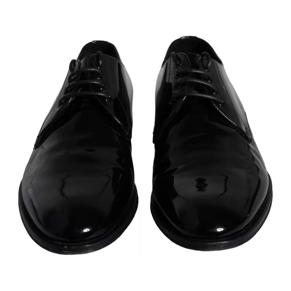 Dolce & Gabbana Black Calfskin Leather Derby Men Dress Shoes Dolce & Gabbana