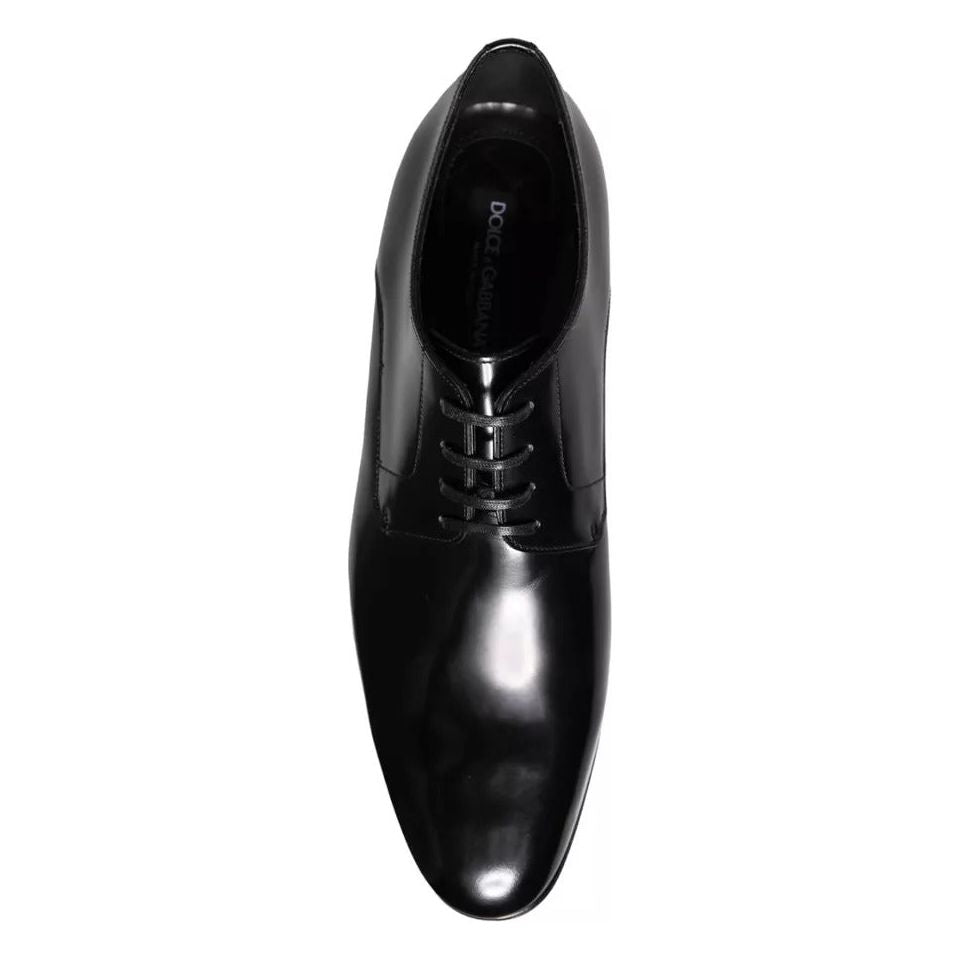 Dolce & Gabbana Black Calf Leather Derby Men Dress Shoes Dolce & Gabbana