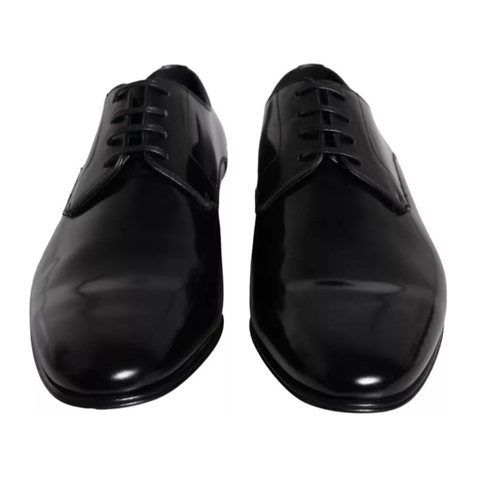 Dolce & Gabbana Black Calf Leather Derby Men Dress Shoes Dolce & Gabbana