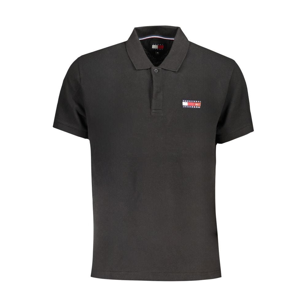 Tommy Hilfiger Black Cotton Polo Shirt