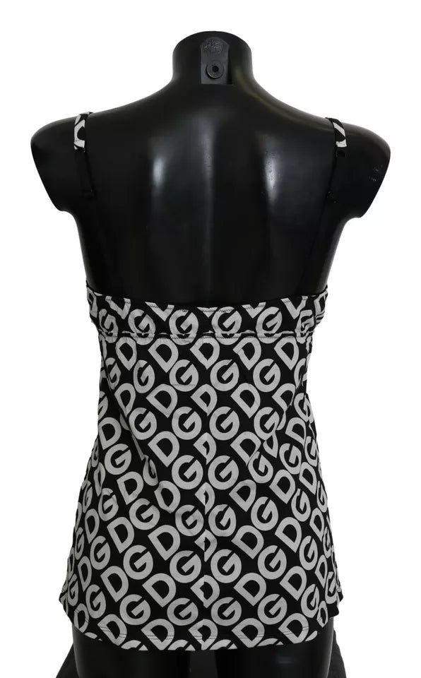 Dolce & Gabbana Black DG Mania Print Sleeveless Swimwear