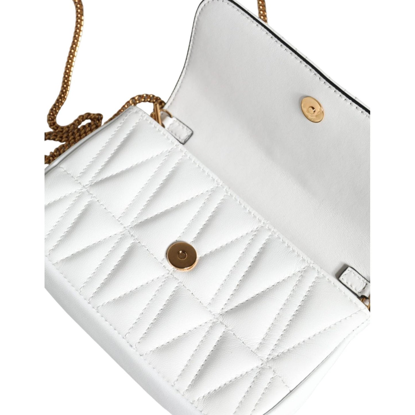 Versace White Quilted Nappa Leather Crossbody Shoulder Bag Versace