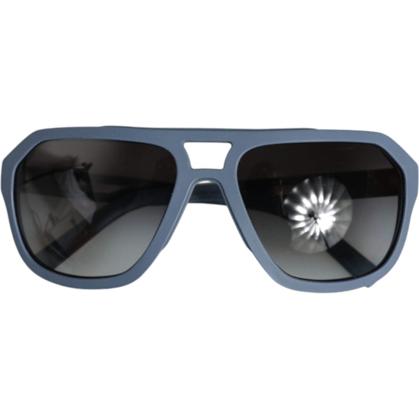 Dolce & Gabbana Blue Metal Frame Rubber Skin Polarized Mirror Lens Sunglasses Dolce & Gabbana