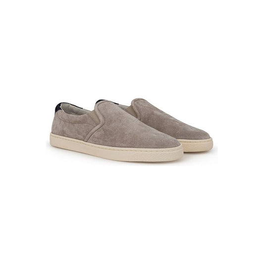 Brunello Cucinelli Gray Leather Sneaker Brunello Cucinelli