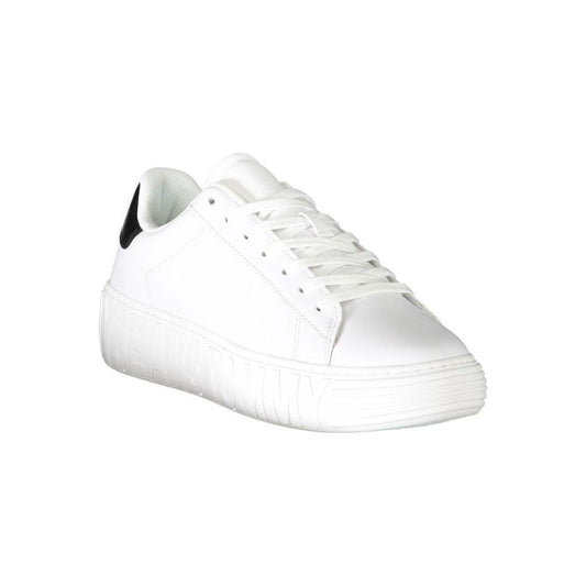 Tommy Hilfiger White Leather Men Sneaker Tommy Hilfiger