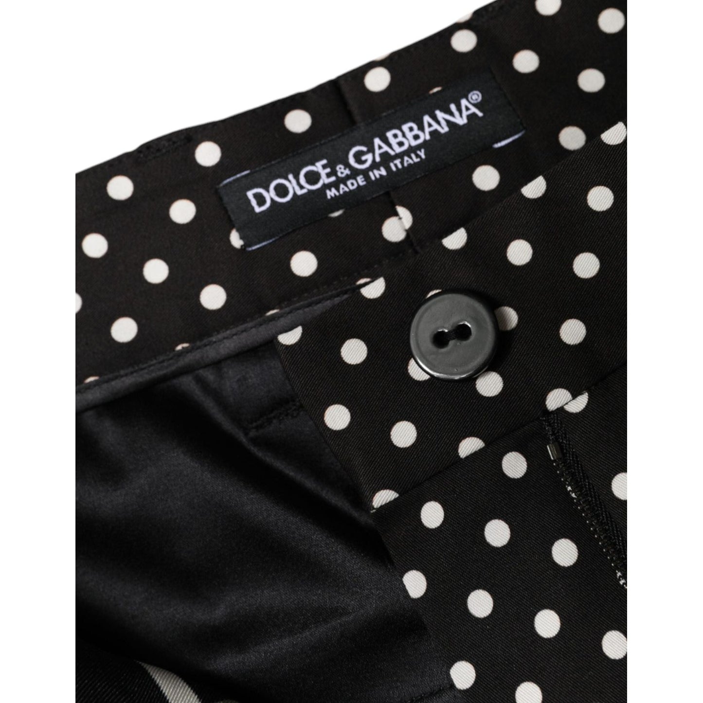 Dolce & Gabbana Black Patchwork High Waist Wide Leg Pants Dolce & Gabbana