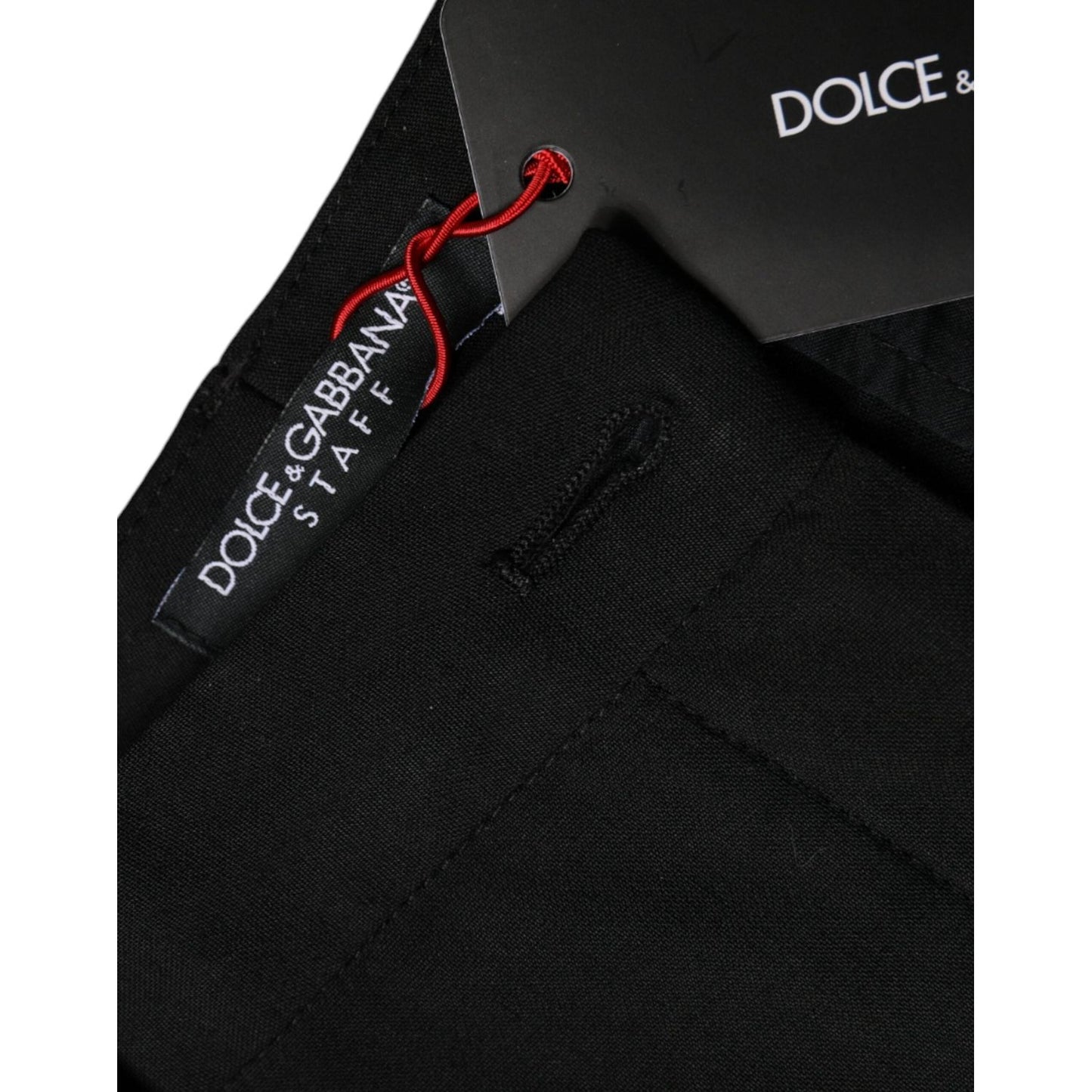 Dolce & Gabbana Black High Waist Tapered Pants Dolce & Gabbana