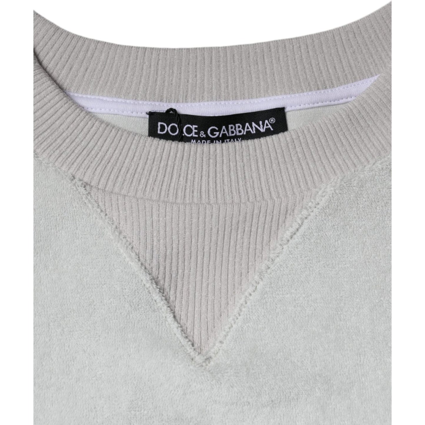 Dolce & Gabbana White Nylon Stretch Crew Neck Pullover Sweater Dolce & Gabbana