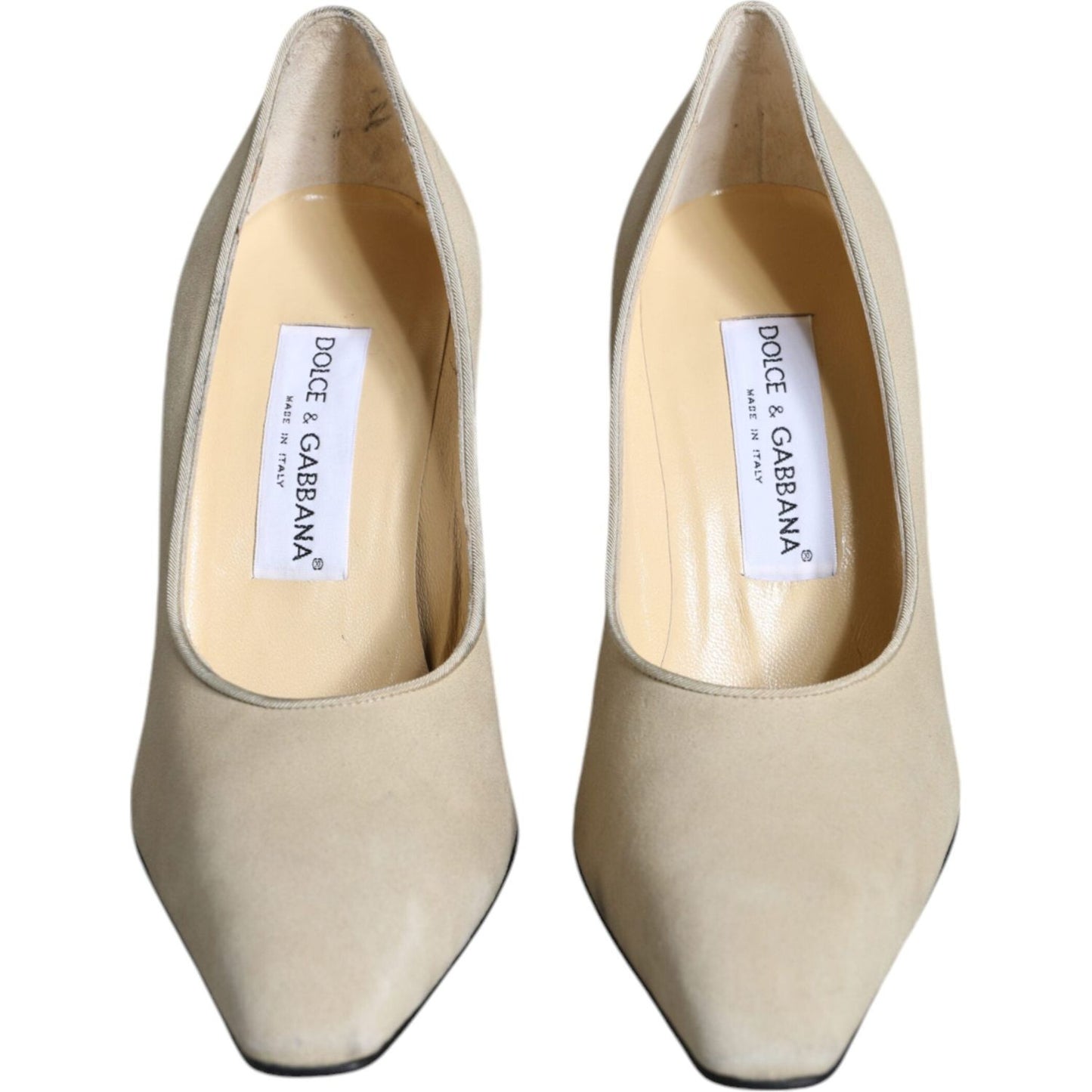 Dolce & Gabbana Beige Suede Leather High Heels Pumps Shoes Dolce & Gabbana