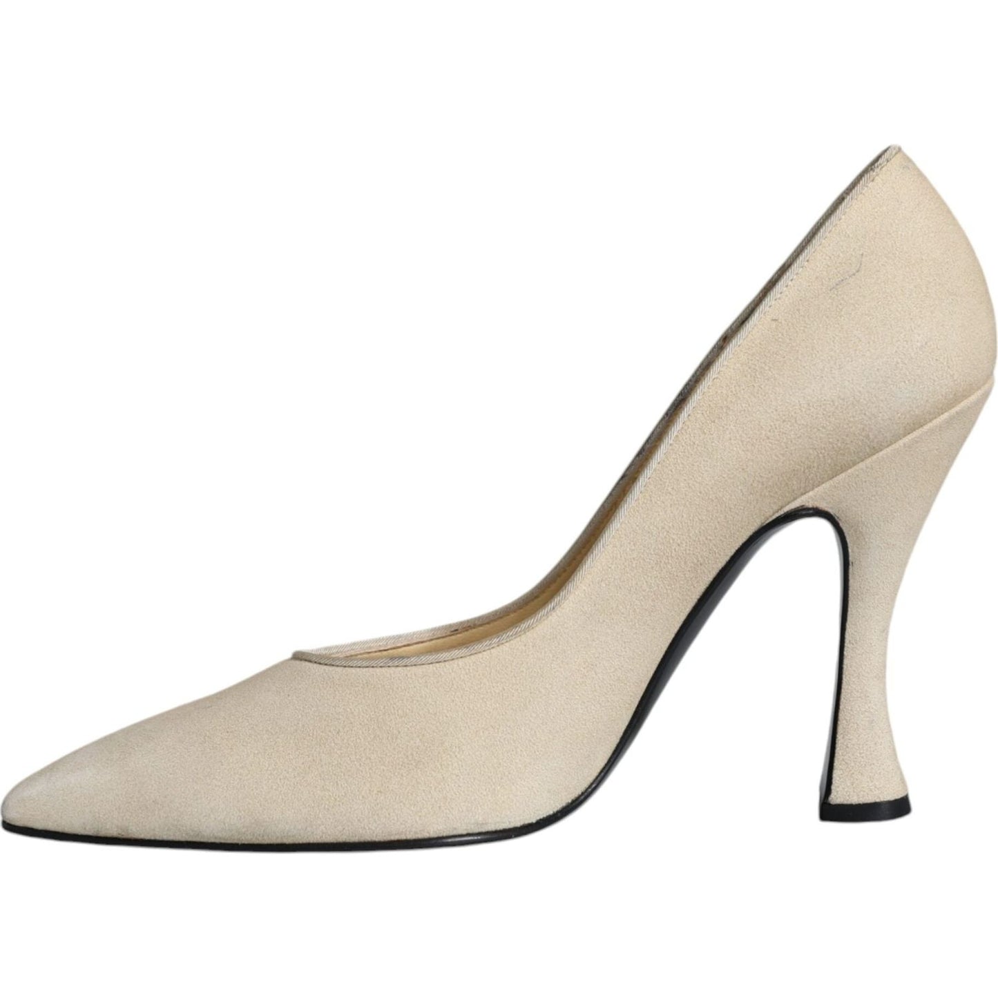 Dolce & Gabbana Beige Suede Leather High Heels Pumps Shoes Dolce & Gabbana