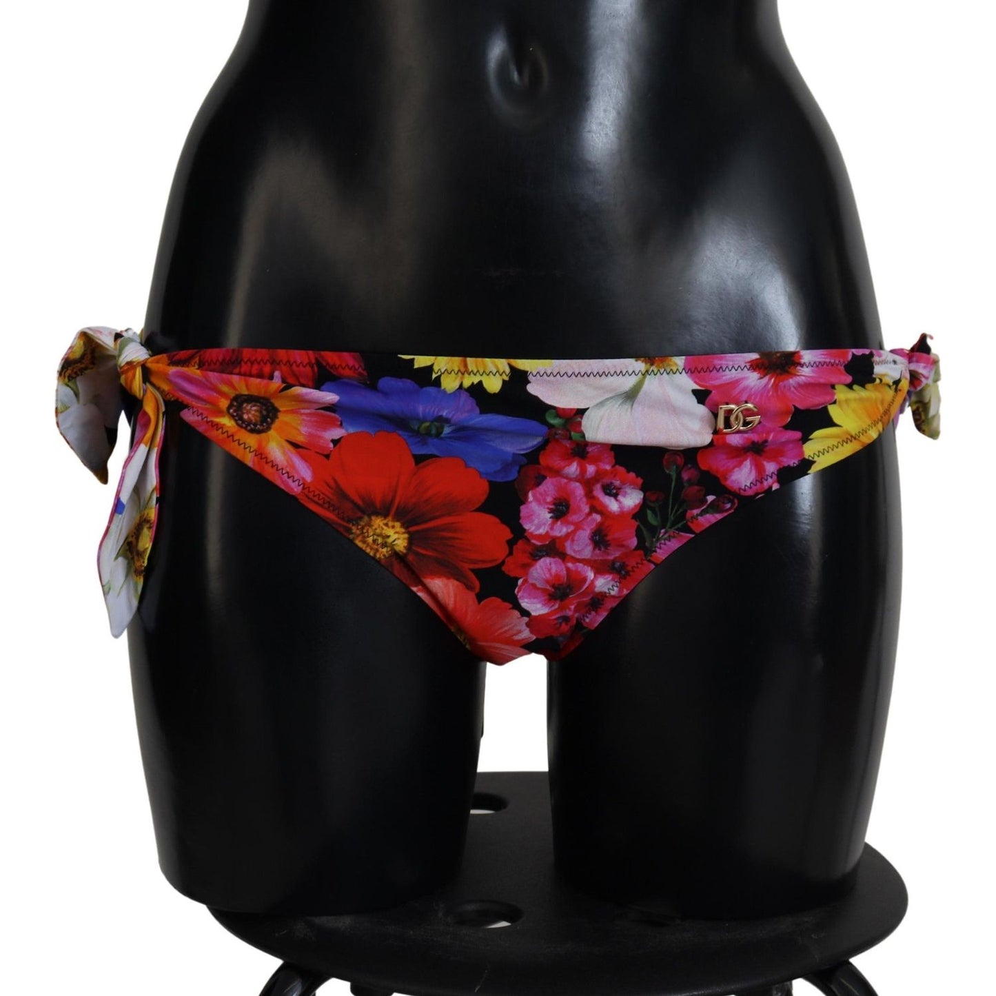 Dolce & Gabbana Black Floral Print Swimsuit Bikini Bottom Swimwear Dolce & Gabbana