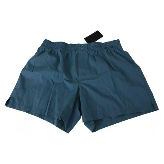 Dolce & Gabbana Blue Cotton Regular Boxer Shorts Underwear Dolce & Gabbana