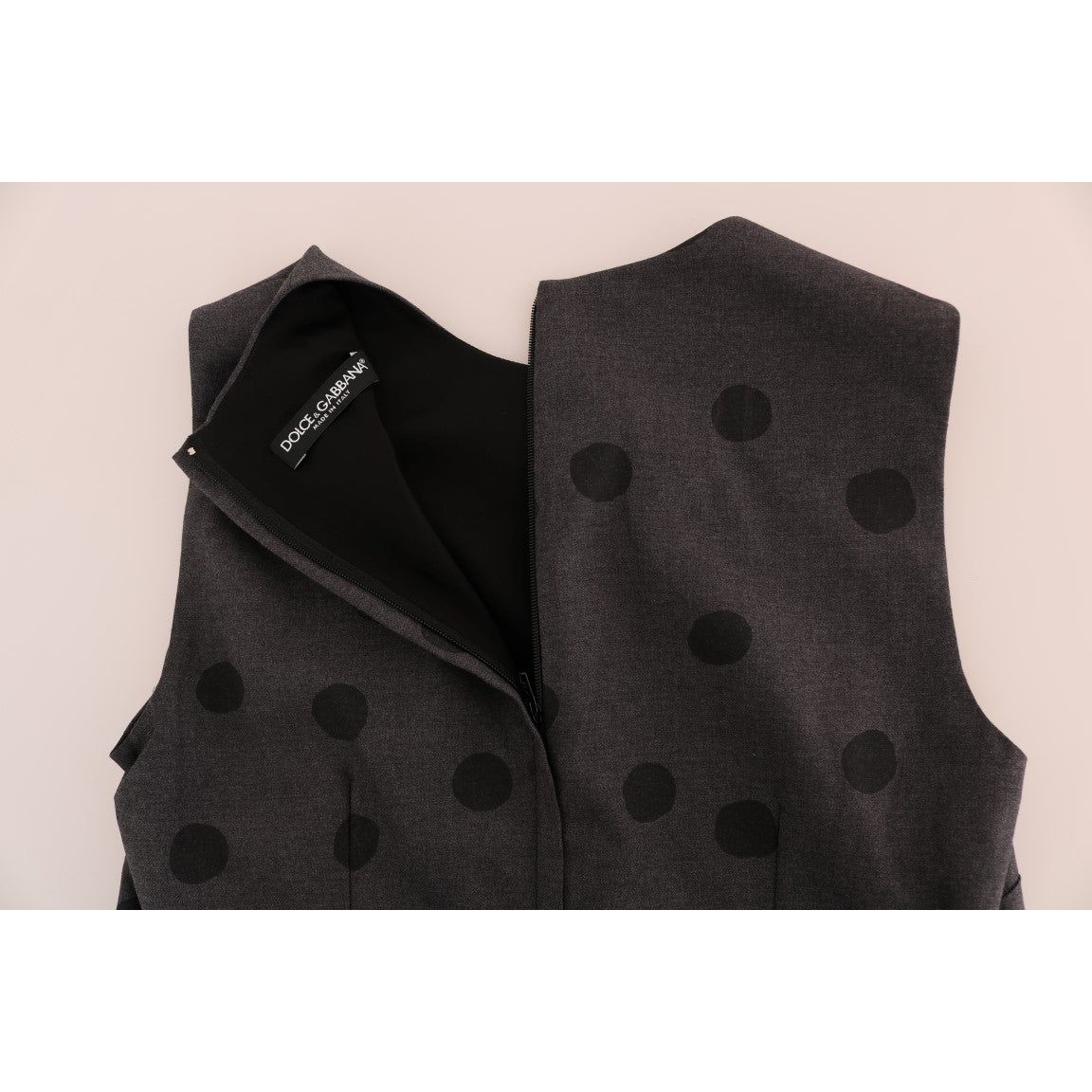 Dolce & Gabbana Chic Sleeveless Polka Dotted Wool Dress Dolce & Gabbana