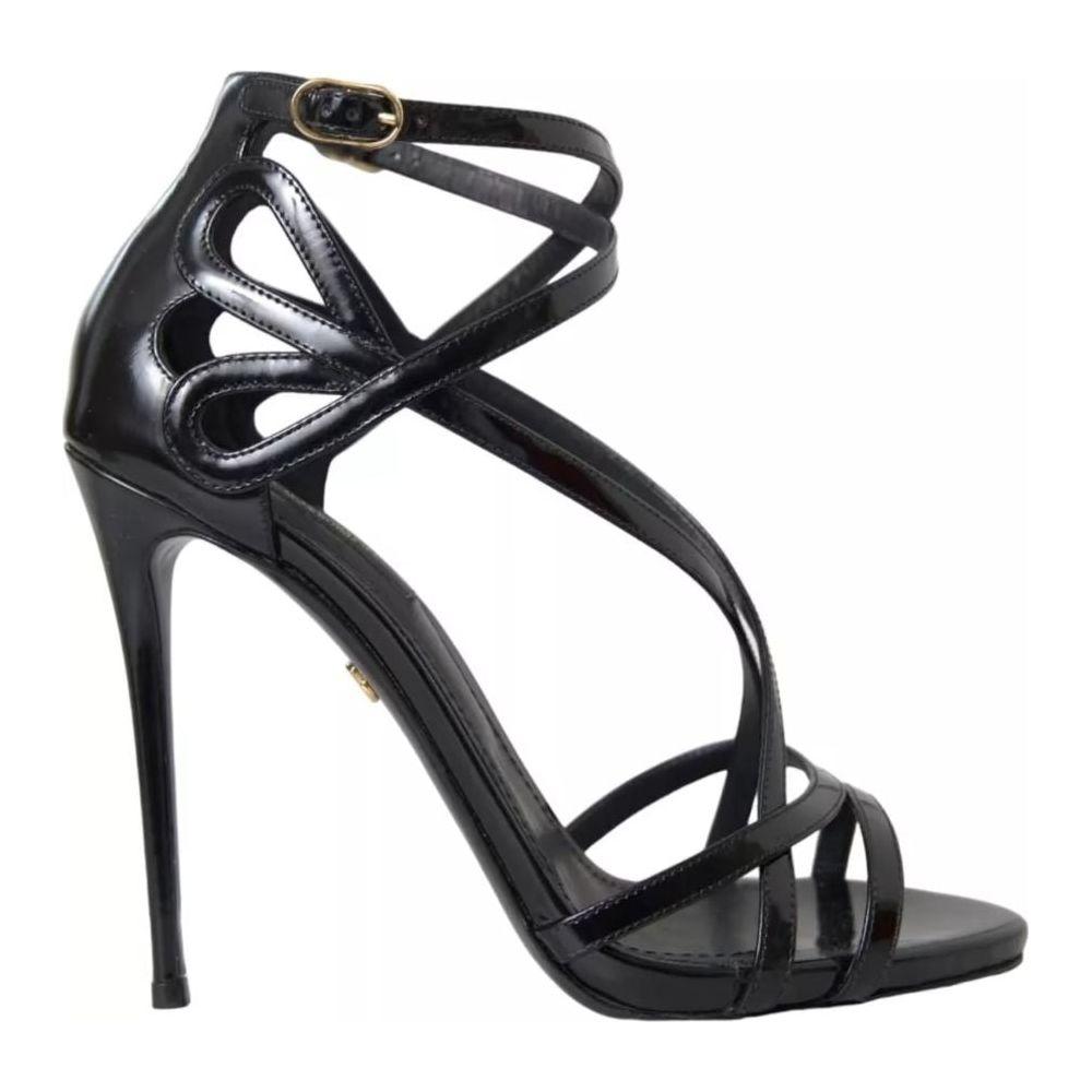 Dolce & Gabbana Black Leather Di Calfskin Sandal Dolce & Gabbana