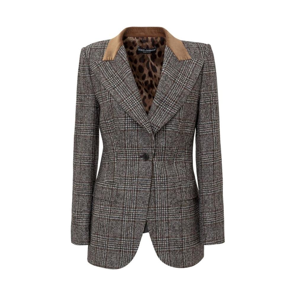 Dolce & Gabbana Brown Wool Jackets & Coat Dolce & Gabbana