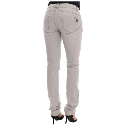 Costume National Gray Wash Cotton Slim Jeans