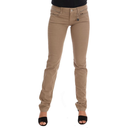 Costume National Beige Cotton Stretch Slim Fit Jeans