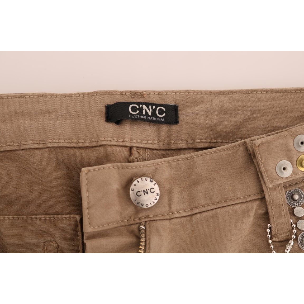 Costume National Beige Super Slim Fit Designer Jeans Jeans & Pants Costume National