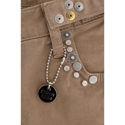 Costume National Beige Cotton Stretch Slim Fit Jeans