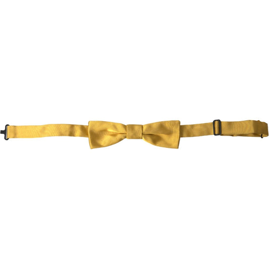 Yellow Silk Adjustable Neck Men Bow Tie