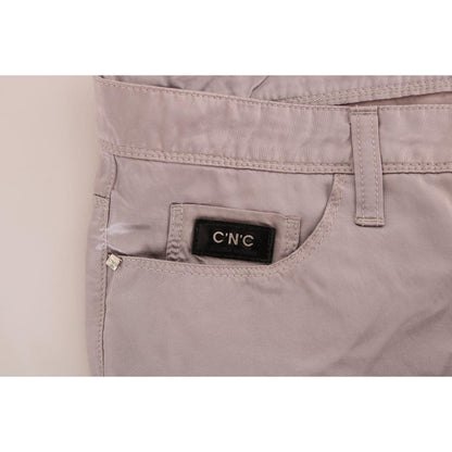 Costume National Beige Cotton Slim Fit Jeans