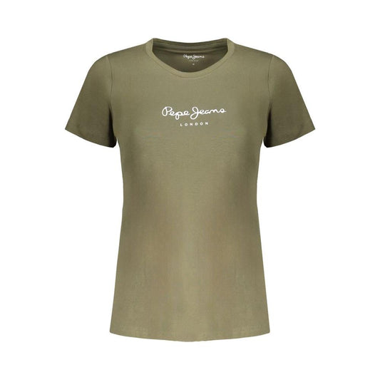 Pepe Jeans Green Cotton Tops & T-Shirt Pepe Jeans