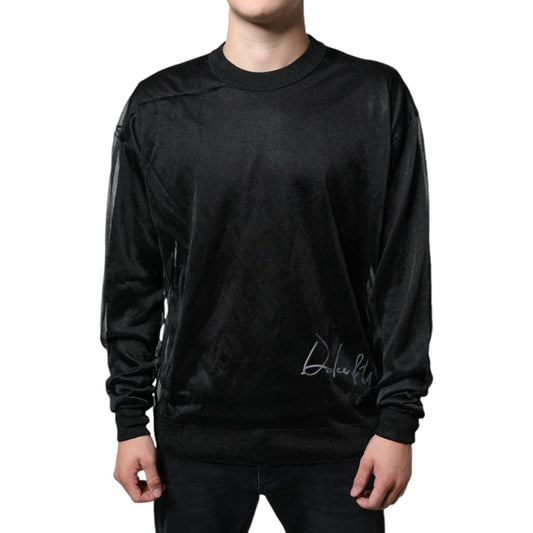 Dolce & Gabbana Black Polyester Pullover Sweatshirt Sweater Dolce & Gabbana