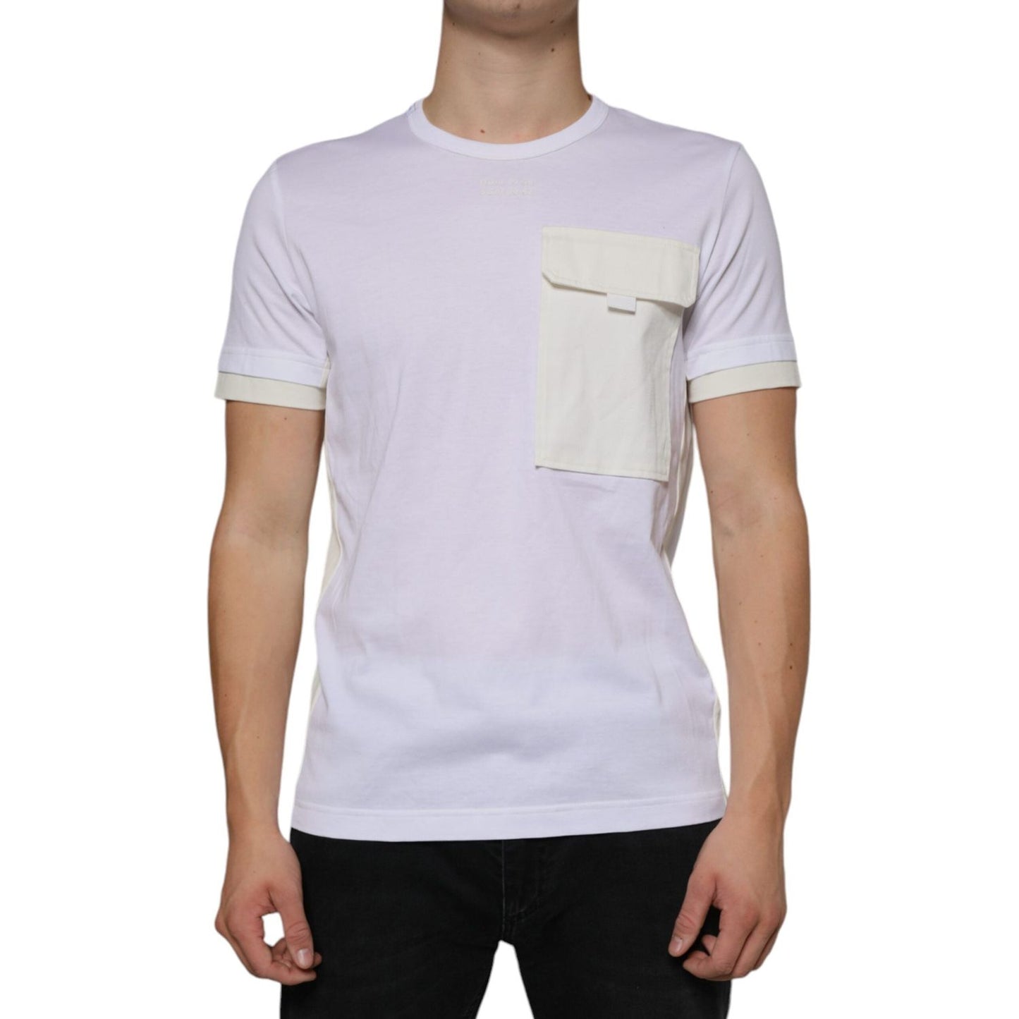 Dolce & Gabbana White Cotton Pocket Short Sleeves T-shirt Dolce & Gabbana