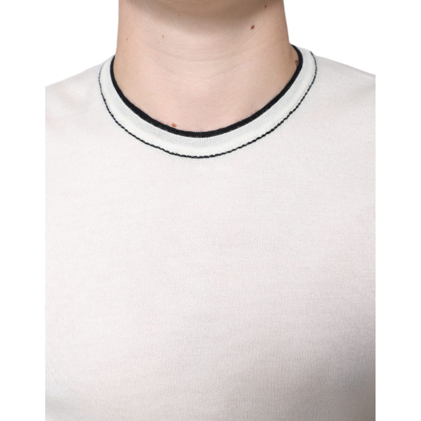 Dolce & Gabbana Off White Cashmere Short Sleeves T-shirt Dolce & Gabbana